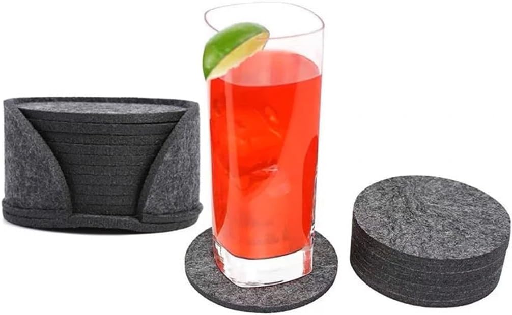 10 Piece Round Felt Cup Mat Table Protection Hot Coffee Tea Drink Dining Kitchen