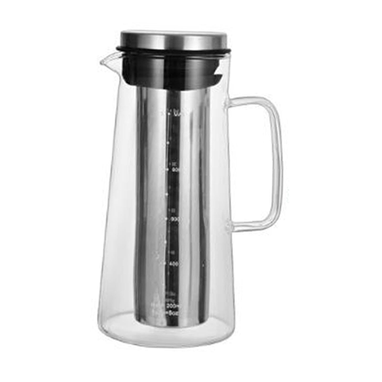 Gralara Macchina per caffè Freddo, caraffa in Vetro, infusore per tè con beccuccio per Bevande a Base di Succo di Frutta e tè, 1000 Ml 23x10.5 Cm