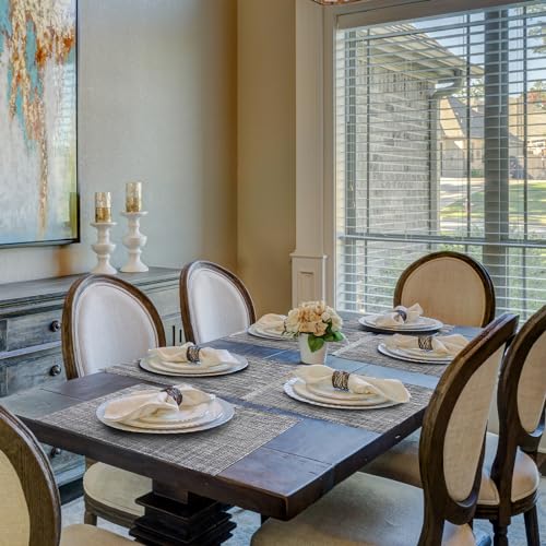Image of Aofmee Placemats, Placemats Set of 6, Heat Resistant Place Mats, Washable PVC Table Mats, Woven Vinyl Plastic Placemats for Dining Table, Non-Slip Stain Resistant Kitchen Table Placemats Easy to Clean