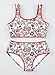 blibean Tween Girl Swimsuits Little Kids Girls Summer Swim Bathing Suits Teen Fashion Two Piece Bikini Boho Hawaii Swimwear Beach Sets Traje Baño Niñas Size 12-13 Year Old Red Floral