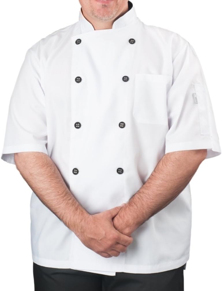 KNG Men's Short Sleeve Active Chef Coat