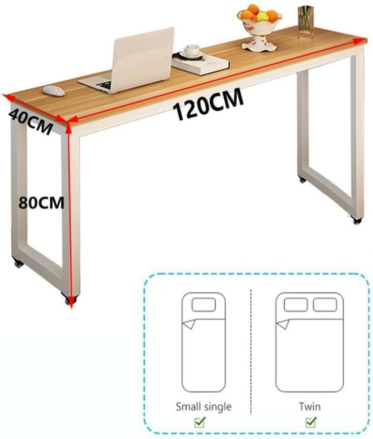 Table de lit à roulettes et bureau d'ordinateur polyvalent blanc - 3