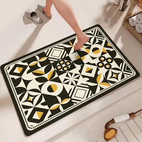 Image of MAXOSHINE PVC Bathroom Mats Anti Slip | Water Absorbent Bath Floor Mat | Quick Dry Anti Skid Bathroom Mats for Home | Door Mat for Wet Area 40x60 CM (Moroccan)