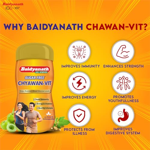 Image of Baidyanath Chyawan Vit (Sugarfree Chyawanprash) | Boosts Immunity | Enhances Strength & Stamina in Adults | Fit for Diabetic - 1kg