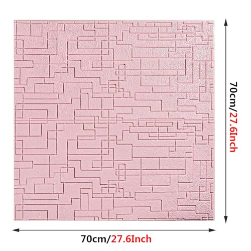 Panneaux muraux 3D lot de 10 briques blanches autocollantes de 70x70 cm