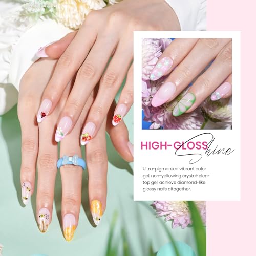 Image of Beetles 36 Colors Gel Nail Polish Set, 42pcs UV Gel Nail Polish Colors Blue Pink Purple Orange Polish Shimmer Glitter Woodland Fairy Collection with Nail Art Rhinestone Spring Gifts for Women Girls