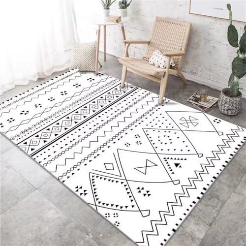 RUGMRZ alfombras Online Baratas Geometría de líneas Alfombra Grande Infantil Blanco Alfombra De Entrada Alfombra Cuadrada Alfombra Decoracion Modernos El Dormitorioes Moqueta80x120CM