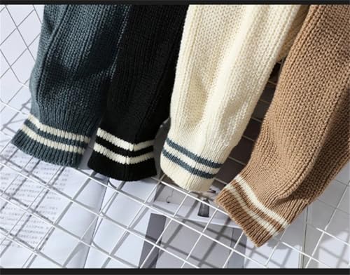 Men Vintage Twisted Sweater Crew Neck Fit Knitted Pullover Jumper Loose Harajuku Sweaters4