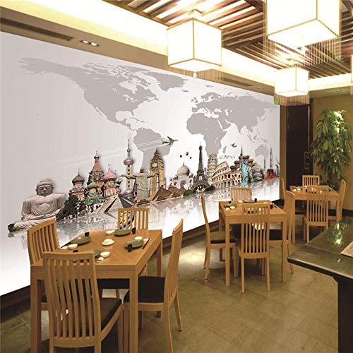 Carta da Parati 3D Famoso edificio della mappa del...