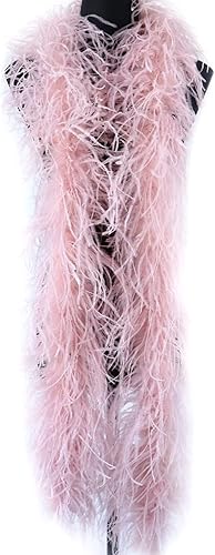 Miniatura 5 de Boas de plumas de avestruz de 6.6 ft, 6 capas, manualidades de disfraces, plumas esponjosas teñidas para vestidos de boda, ropa, chales, accesorios