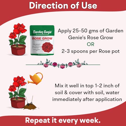 Image of Garden Genie Rose Grow 400 Gm | Organic Plant Food Fertilizer for Rose Fertilizer for Plant | Essential Nutrients, Promotes Vibrant Blooms