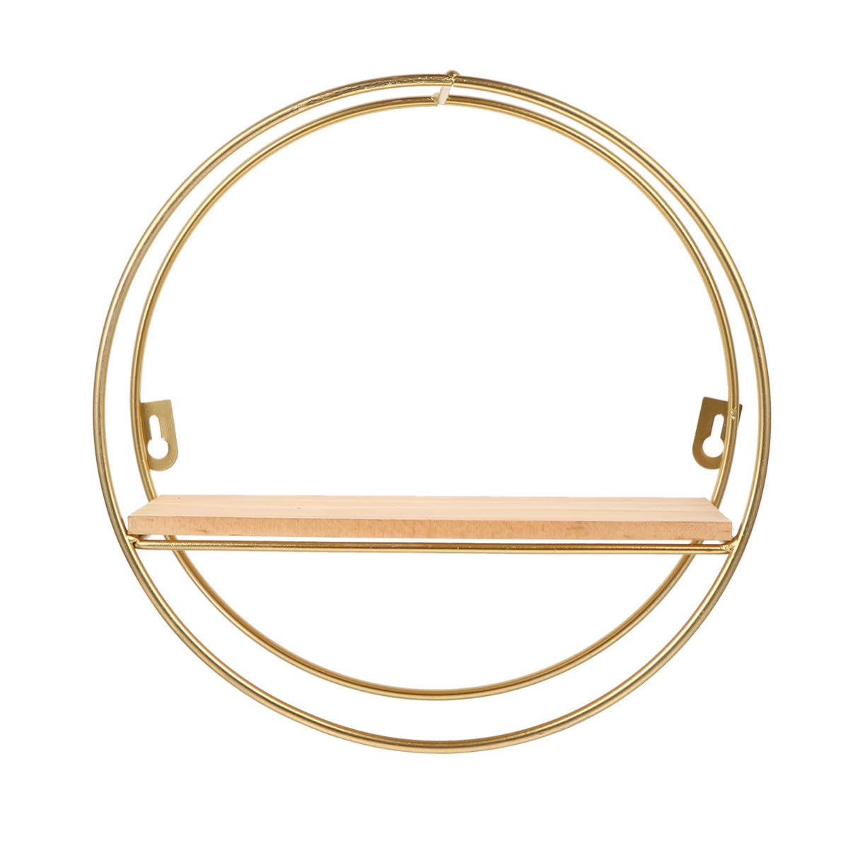 Étagère murale ronde design unique et raffiné en métal doré