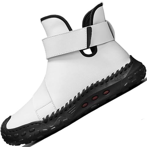 DZUJY High Top Sneakers Mens Chelsea Boots Casual For Men Blade Sport Fashion Men's White Size 12.5 Boot Shoes