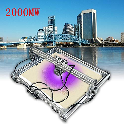 2000MW CNC Graviermaschine | 65x50cm 2 Achsen Desktop Fräsmaschine | DIY Engraving Carving Maschine | Graviergerät | Schnitzmaschine mit Schutzbrille