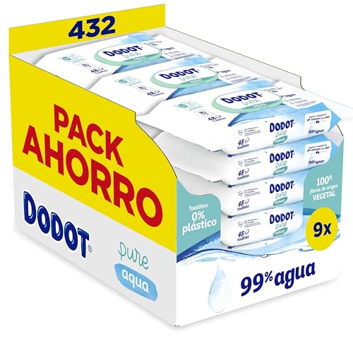 Dodot Toallitas Pure Aqua Para Bebé, 432 Toallitas (9 Packs de...