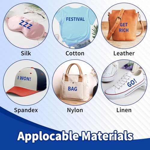 Image of 10 Sheets 440 Pieces Iron on Letters for Clothing, 2 Inch Heat Transfer Letters, Blue Iron on Vinyl Letters with A-Z PU Alphabets Sticker for Fabric, Jersey T-Shirt Printing DIY Craft