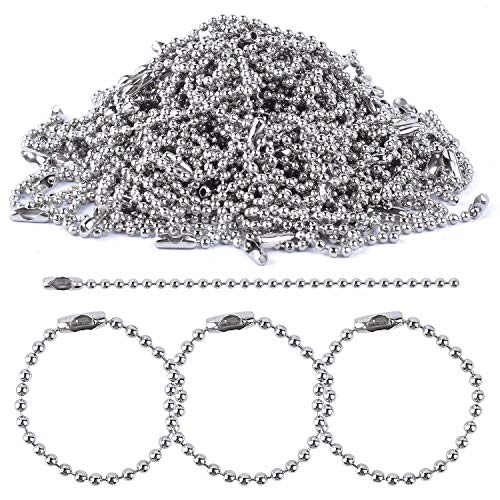 BronaGrand 150pcs 100mm Long Bead Connector Clasp 2.4 mm Diameter Ball Bead Chains Keychain Tag Key Rings