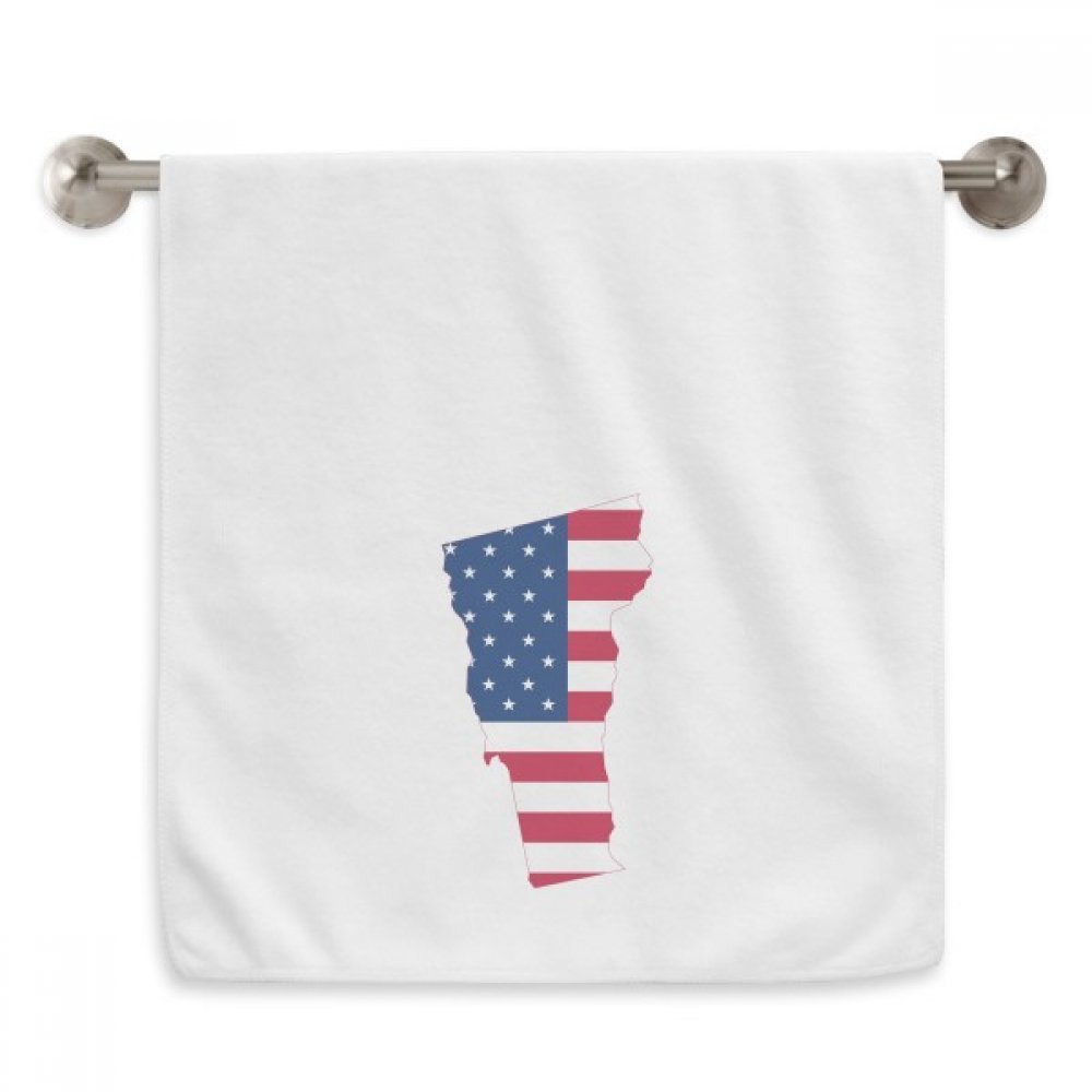 Serviette Vermont USA de qualité supérieure imprimé étoiles et rayures blanc