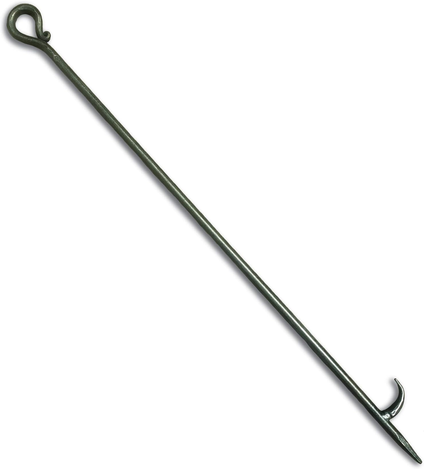 Heritage Fire Poker 34' - Iron Fire Pit Fireplace Campfire Poker Indoor/Outdoor Blacksmith Hand Forged Handmade in Maine USA, Black