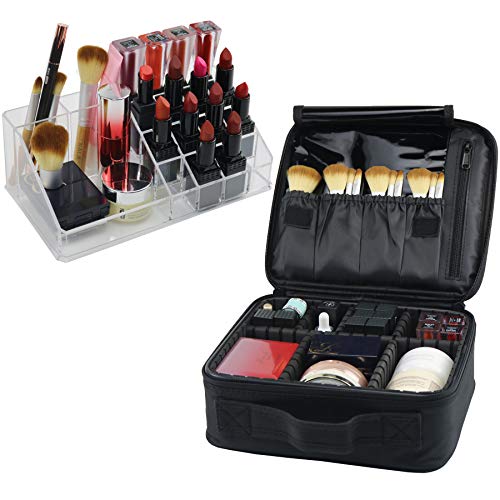 PFFY 2 PACK: Travel Makeup Bag + Clear Makeup Organizer