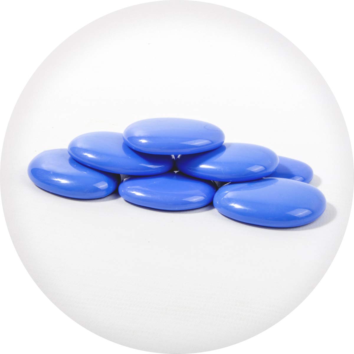 Specialist Aggregates ® - 25 Large Periwinkle Blue, Flat Glass Pebbles/Nuggets/Stones. Perfect for Pebble Painting