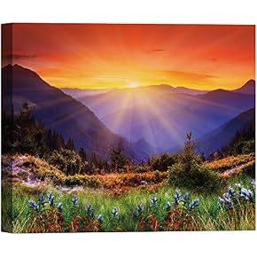 SIGNWIN Canvas Wall Art Yellow Sunrise in Orange...