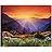 SIGNWIN Canvas Wall Art Yellow Sunrise in Orange Sky Over Purple Blue Mountain and Valleys Landscape Wilderness Realism Modern Panoramic Colorful for Living Room, Bedroom, Office - 12x18 inches