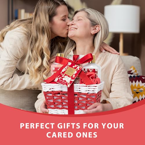Christmas Gifts for Women - 9 Pcs Rose Bath and Body Gift Basket Set for Women, Spa Gift Set with Shower Gel | Pampering Gifts for Valentine's, Birthday, Mothers Day Gifts for Mom, Gift Sets for Her - Image 8