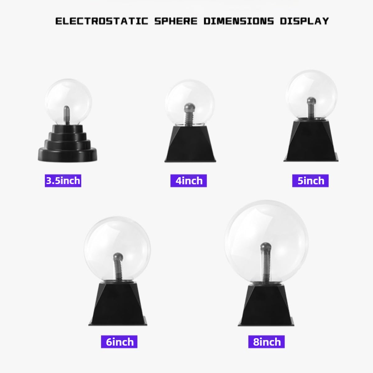 Luz nocturna mágica de plasma estática activada por sonido, luz LED sensible al tacto, lámpara de plasma interactiva para decoración del hogar, luz de escritorio fría, bola de luz de iones