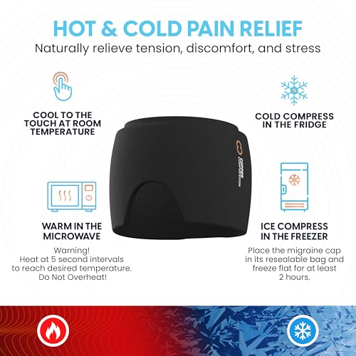Image of CopperFreeze Migraine Relief Mask Cap w /Cryo Gel by Copper Compression - Reusable 360 Ice Pack Band for Headaches - Eases Nausea, Sinus Pressure, Tension - Gift for Women, Men, Moms - One Size