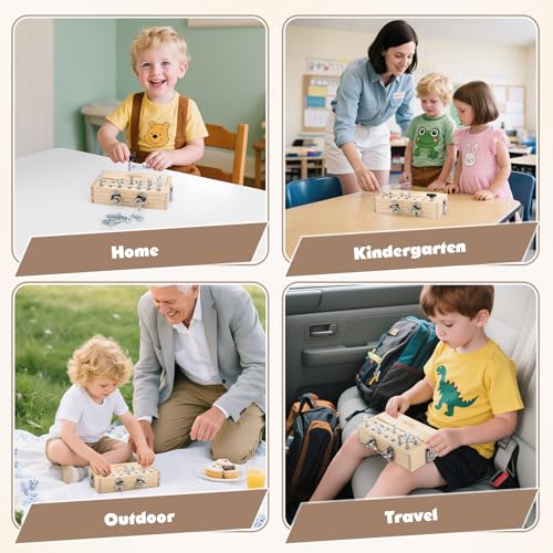 Vanplay Montessori Spielzeug ab 3 4 5 Jahre, Motorikspielzeug Holzspielzeug Schraubendreher Busy Board mit Schlüssel und Schloss… – Ansicht 4