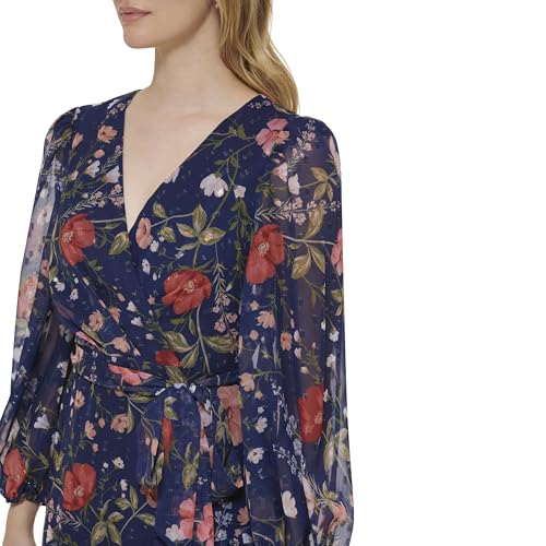 Eliza J Women's Balloon Sleeve V-Neck Hi-lo Maxi Dress2