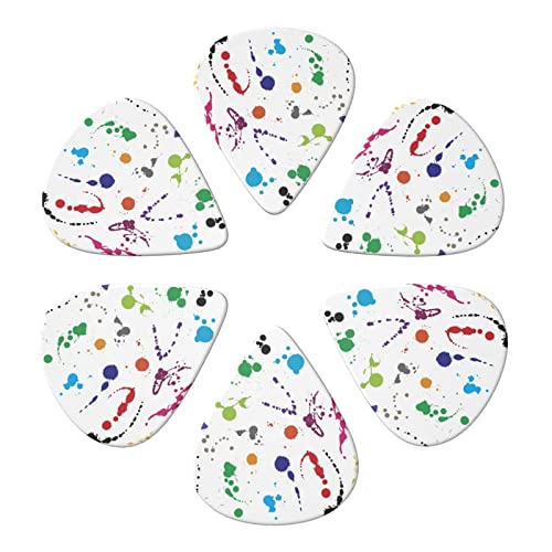 Lot de 6 médiators abstraits pour guitare acoustique, guitare électrique, basse, ukulélé – fins, moyens et épais. - Les Beatles, Paul McCartney, John Lennon, RIngo Starr, George Harrison Lot de 6 médiators abstraits pour guitare acoustique, guitare électrique, basse, ukulélé - fins, moyens et épais. – Image 5