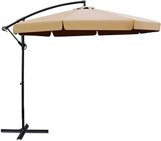 Instahut Outdoor Umbrella 3M Beige Cantilever Stand, Sun Beach Garden