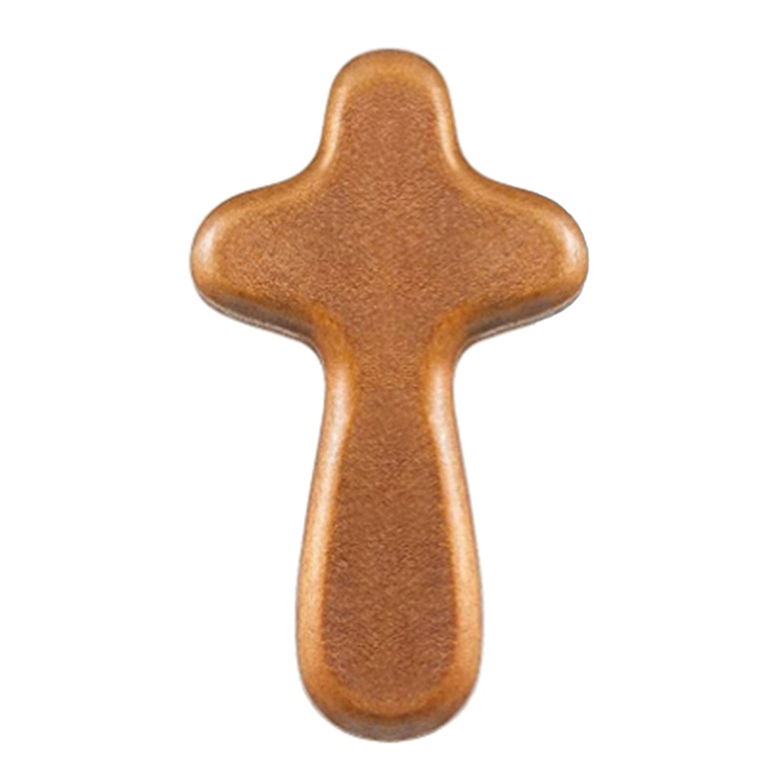 Hsioluted Portable Holy Pine Wood Caring Cross Utensil Gift Prayer Clinging Palm Cross Home Decoration Comfort Holding Crosses Religious Product Christs Souvenir Perfectly Fit