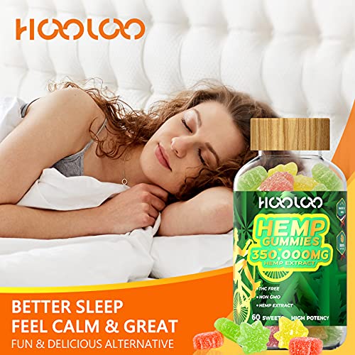 Hemp Gummies 350,000mg for Deep Sound Bedtime Support and Discomfort Relief, Fruity Hemp Gummy Infused Omega 3, Vitamins, Made in USA - Image 6