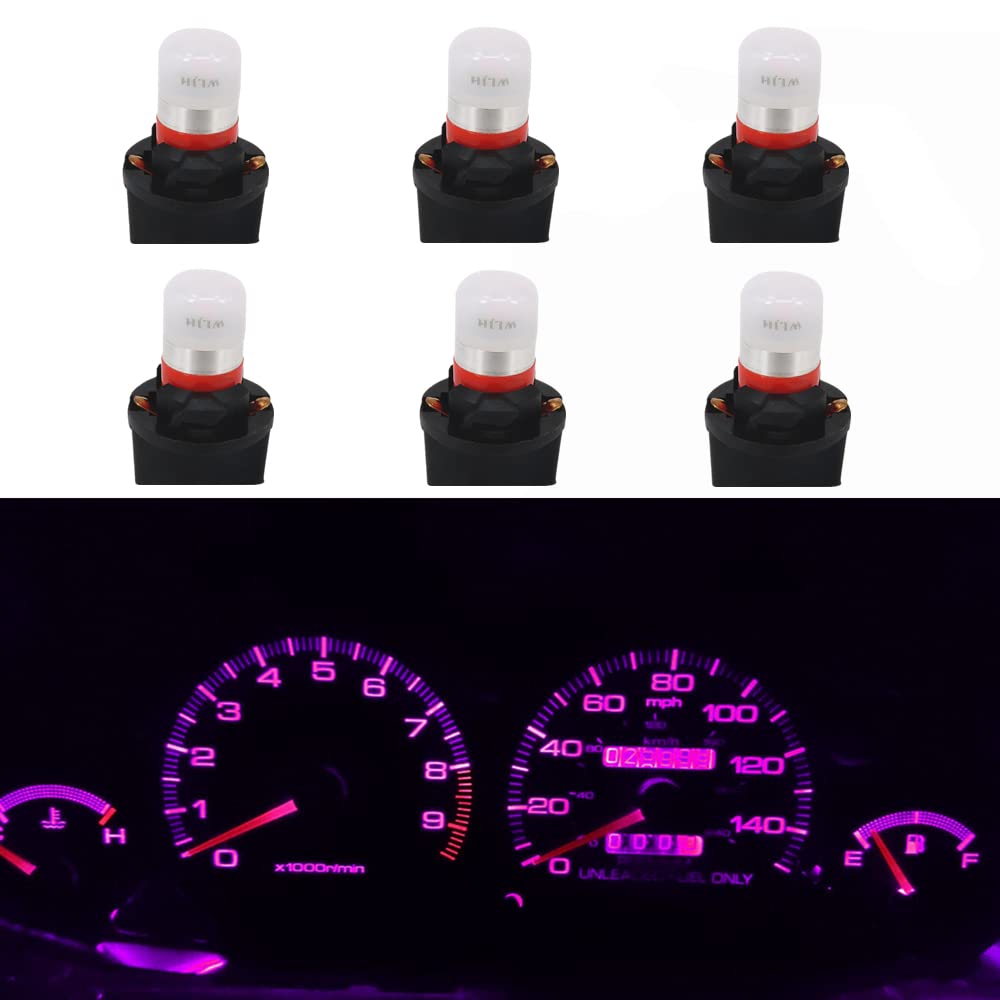 WLJH Pink T10 194 LED Bulb PC194 Twist-Lock for Gauge Cluster