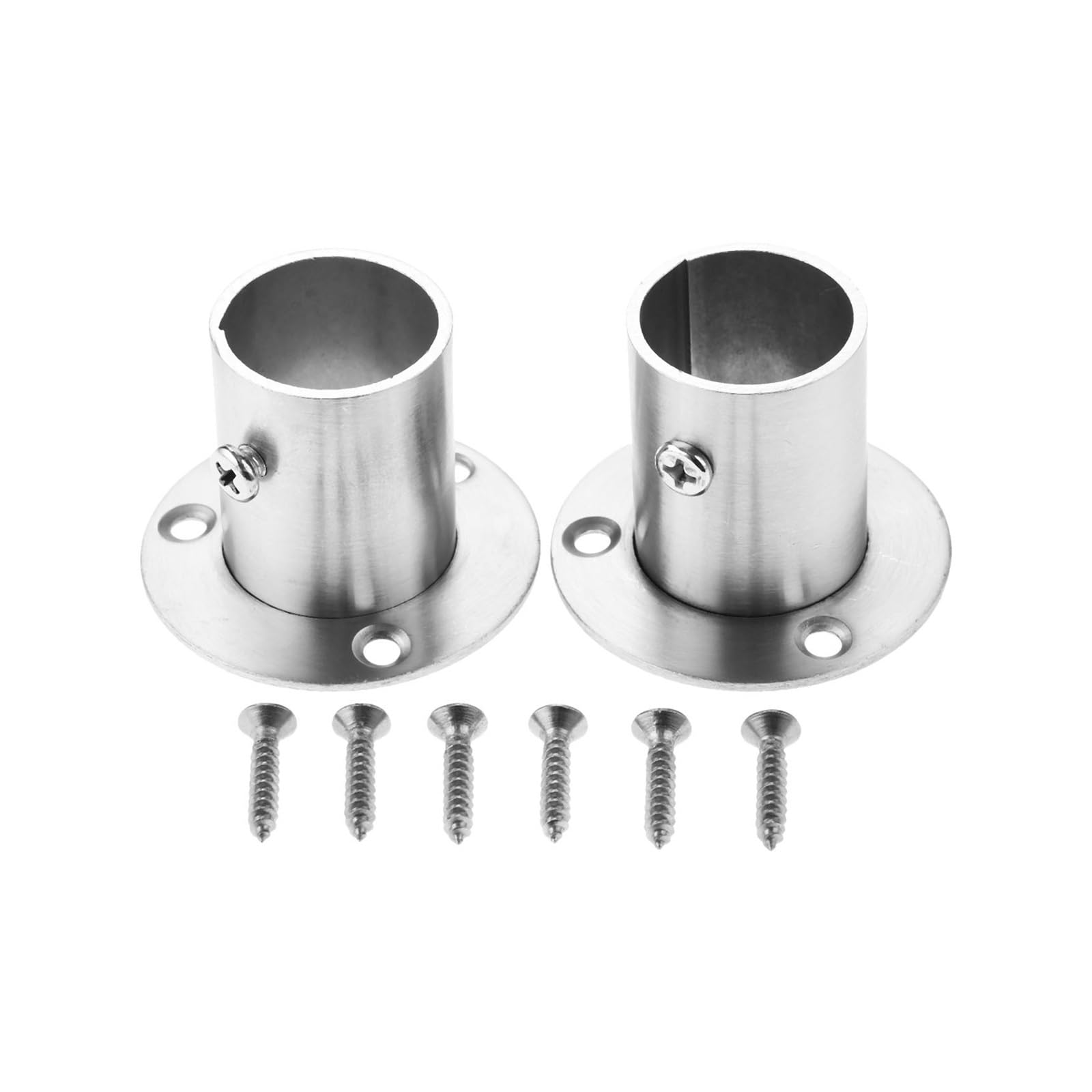 Ugzpwqlnx 22Mm Stainless Steel Pole Socket Flange Rod, Stainless Steel Wardrobe Rail Flange Bracket 2 Pack With Screws 19Mm (22Mm)