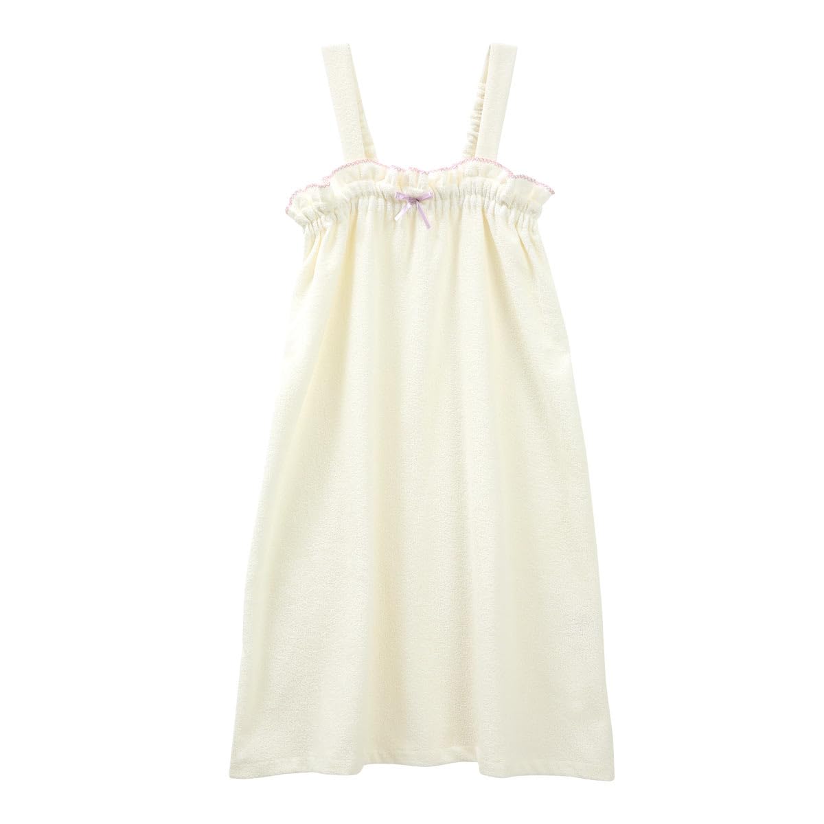 SHIROHATO Women's Bathrobe, Pile, Cool, Sweat, Summer, Thin, Ribbon, Blooming Flora | バスタオル, 涼しい, 汗, 夏 Medium ivory × lavender