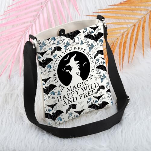 MBMSO Witchy Crossbody Bag Witch Gifts for Her Wicca Gifts Gothic Gift Bat Dark Goth Crossbody Bag Funny Halloween Party Gift4