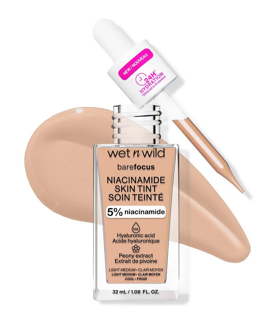 wet n wild Bare Focus Skin Tint 5 Niacinamide Enriched Buildable Sheer Lightweight Coverage Natural Radiant Finish Hyaluronic