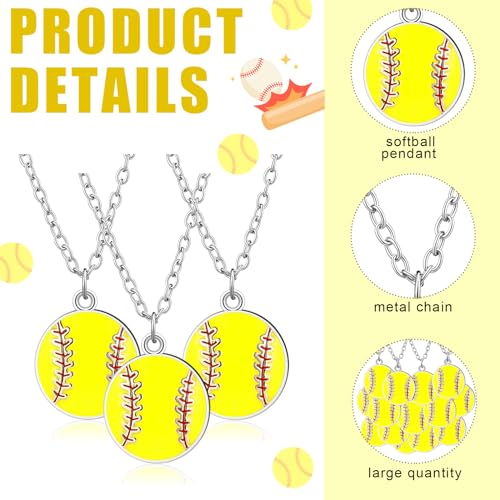 image for Ecation 24 Pcs Softball Sports Necklace Jewelry Softball Chain Accesso