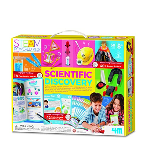 4M Scientific Discovery Kit, 40+ Fun Science Projects and Fascinating Experiments, Uses Household Items, Provides Hours of Learning, Explore STEM Principles