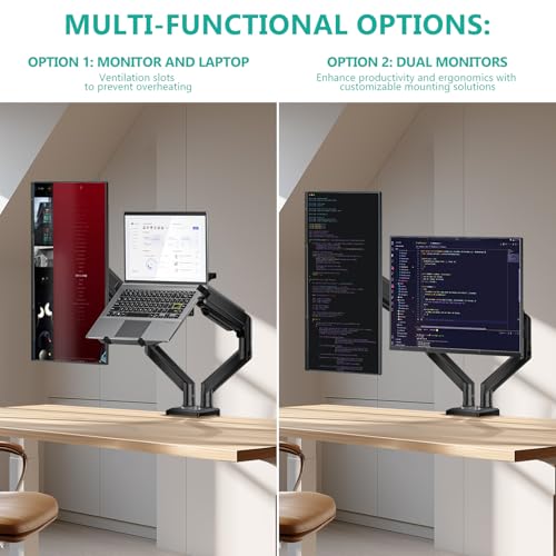 Image of WALI Laptop and Monitor Stand for 17 inch Notebook and 32 inch Monitors