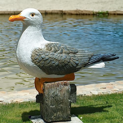 Euiroet Real Seagull Figurine,Sea Bird Figurine Nautical Statue Seagull Figurine Decorations Garden Bird Statue Coastal Beach Home Table Decorations Nautical Gift Seagull Figures Seagull Sculpture #TOP1