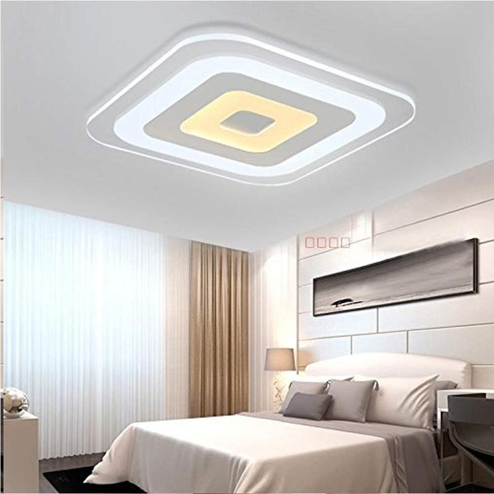 JHTWGJ Modern Simple Ultra - Thin Square LED Acrylic Ceiling Lights/Wall Sconces/Ultra-Thin Modern Led Light for Living Room/Bedroom/ 3 Color Dimming[19.7 * 19.7 inch] [Energy Class A+++]