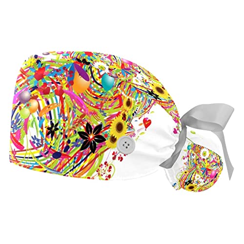 Casquettes de travail respirantes JDEZ avec bandeau absorbant et motifs tournesols