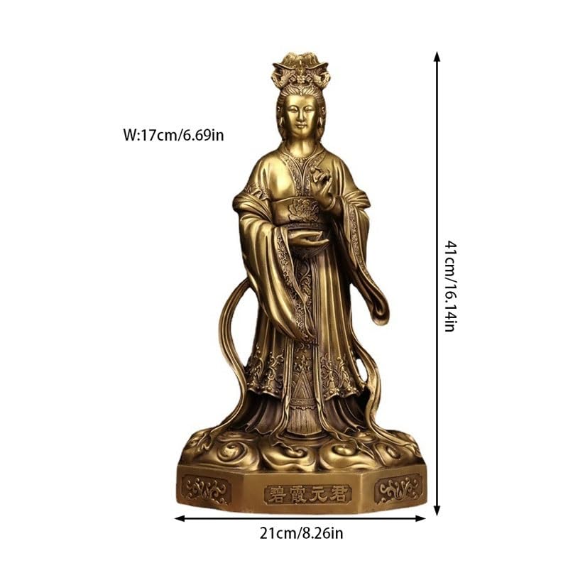 Posąg Buddy do wnętrz Feng Shui Rzeźba bogactwa Dom Mosiądz Kult Posąg Buddy Pokój Salon Kącik Zen Dekoracja Medytująca Statua Buddy Rzeźba (M)