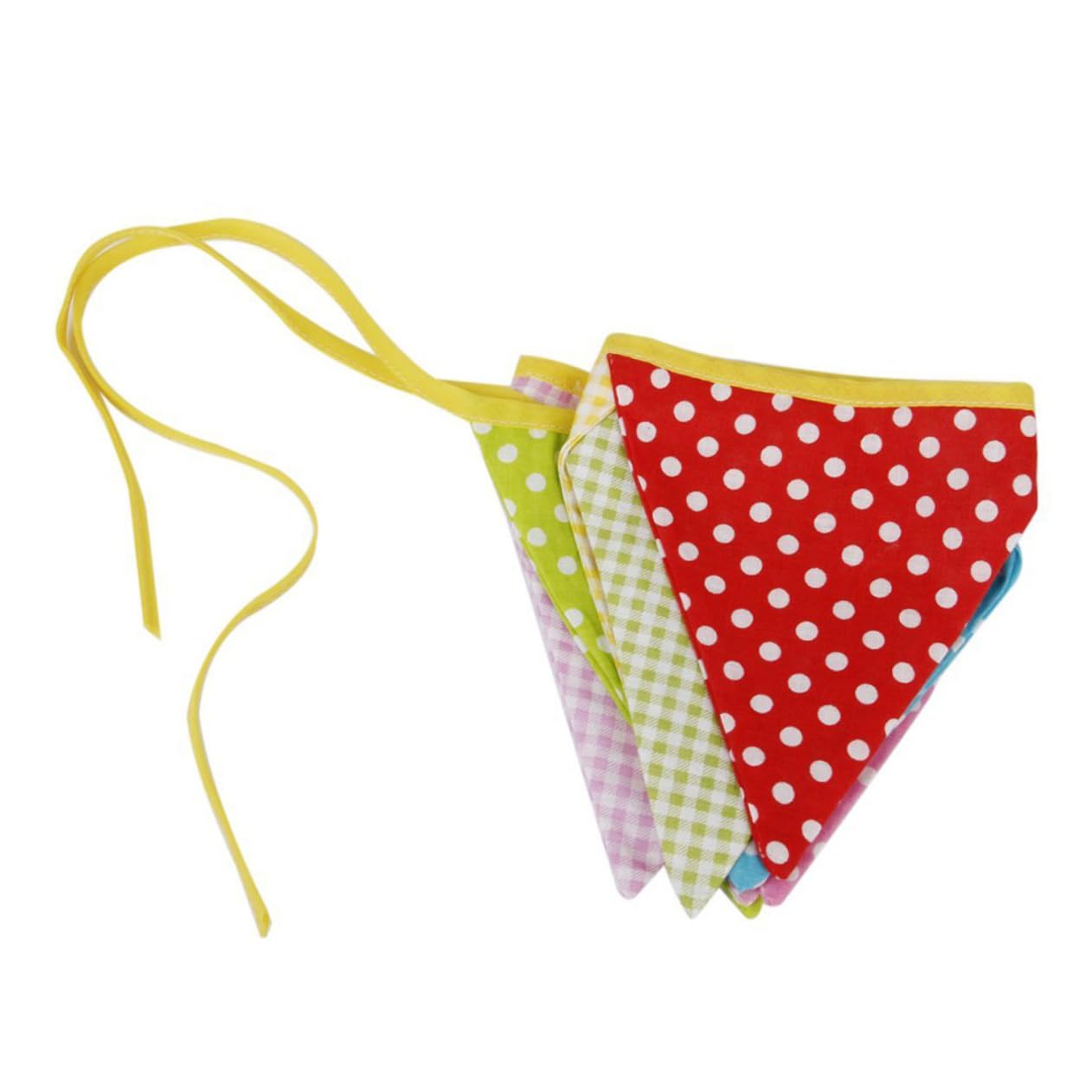 STOBAZA 3 Set Di Decorazioni Per Feste Di Compleanno in Cotone A Forma Di Y Triangoli Con Festoni A Pois Per La Celebrazione 12 Pezzi * 3