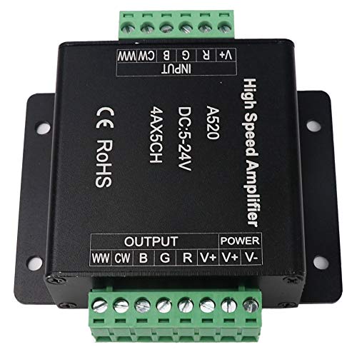 LEDENET RGB+CW+WW Amplifier 20A Data Signal Repeater 5CH Channels Circuit Aluminum Shell For RGB+W+WW LED Lights Strip 5V 12V 24V